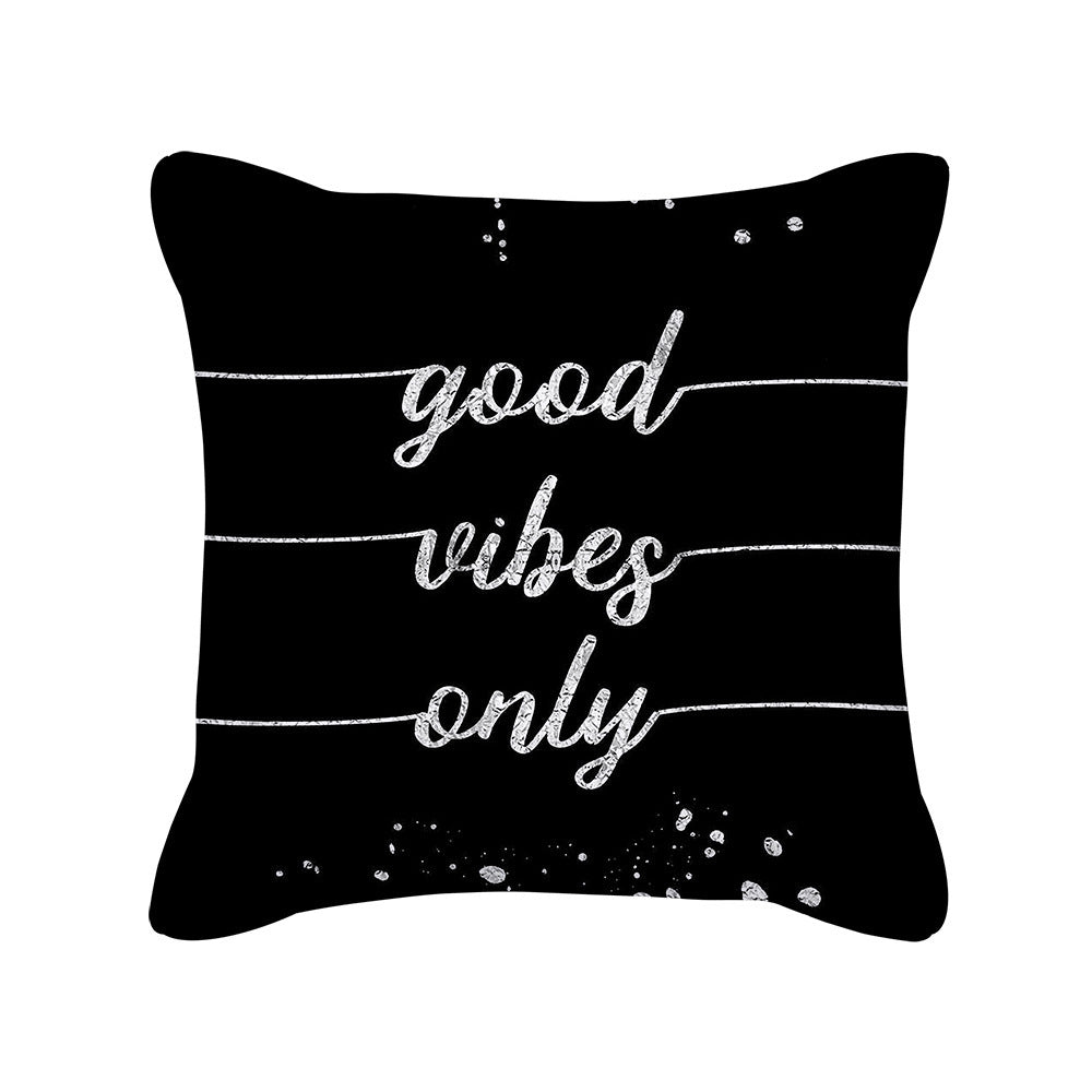 Black & Silver Geometric Pillow Cover