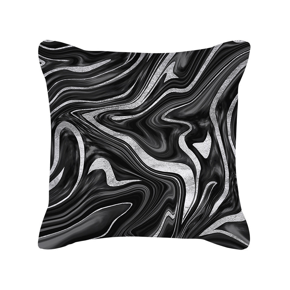 Black & Silver Geometric Pillow Cover