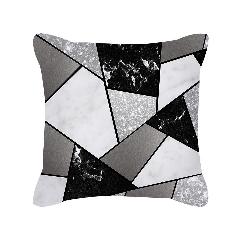 Black & Silver Geometric Pillow Cover