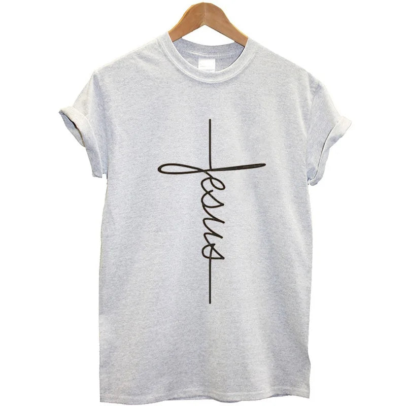 Christian Cross Print T-Shirt