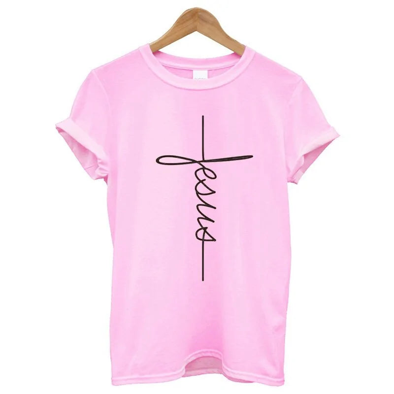 Christian Cross Print T-Shirt