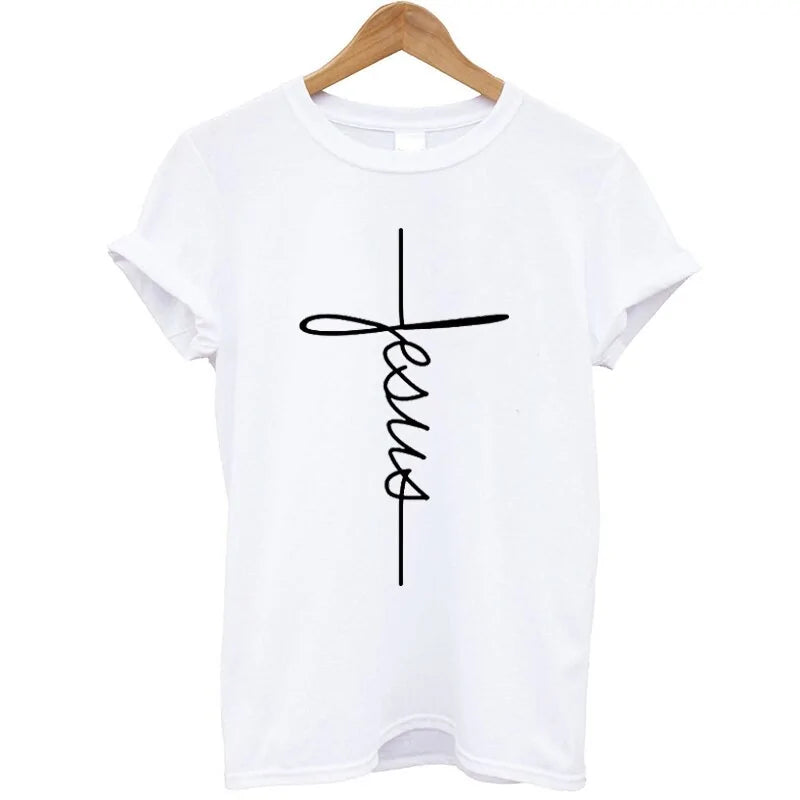Christian Cross Print T-Shirt