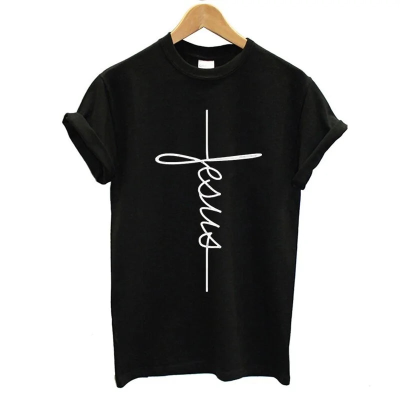 Christian Cross Print T-Shirt