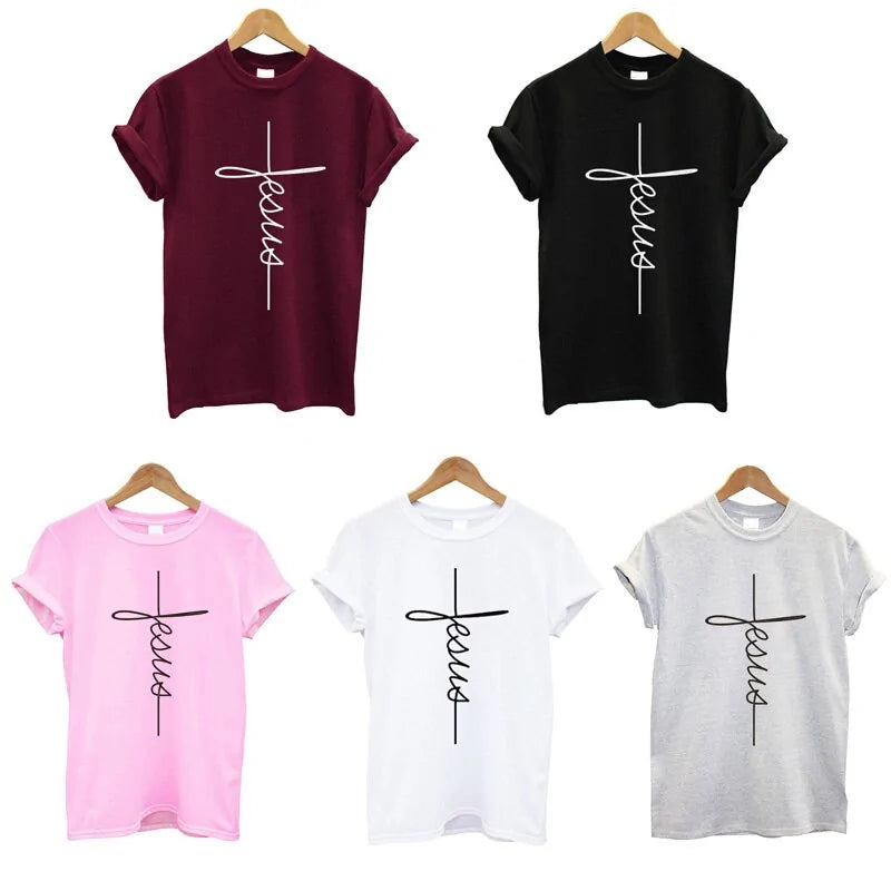 Christian Cross Print T-Shirt